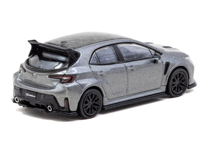 Toyota GR Corolla RHD (Right Hand Drive) Gray Metallic with Metal Oil Can Packaging "Global64" Series 1/64 Diecast Model Car