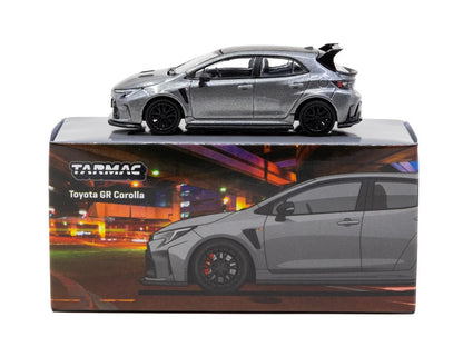 Toyota GR Corolla RHD (Right Hand Drive) Gray Metallic with Metal Oil Can Packaging "Global64" Series 1/64 Diecast Model Car