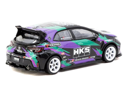 Toyota GR Corolla RHD (Right Hand Drive) "HKS" Black with Graphics "Global64" Series 1/64 Diecast Model