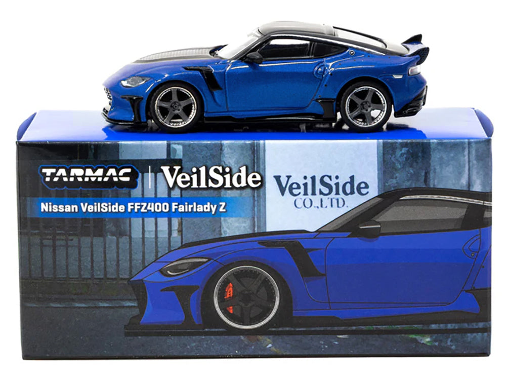 Nissan VeilSide FFZ400 Fairlady Z RHD (Right Hand Drive) Blue Metallic with Black Top "Global64" Series 1/64 Diecast Model