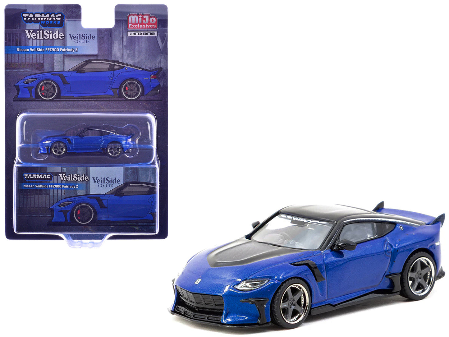 Nissan VeilSide FFZ400 Fairlady Z RHD (Right Hand Drive) Blue Metallic with Black Top "Global64" Series 1/64 Diecast Model