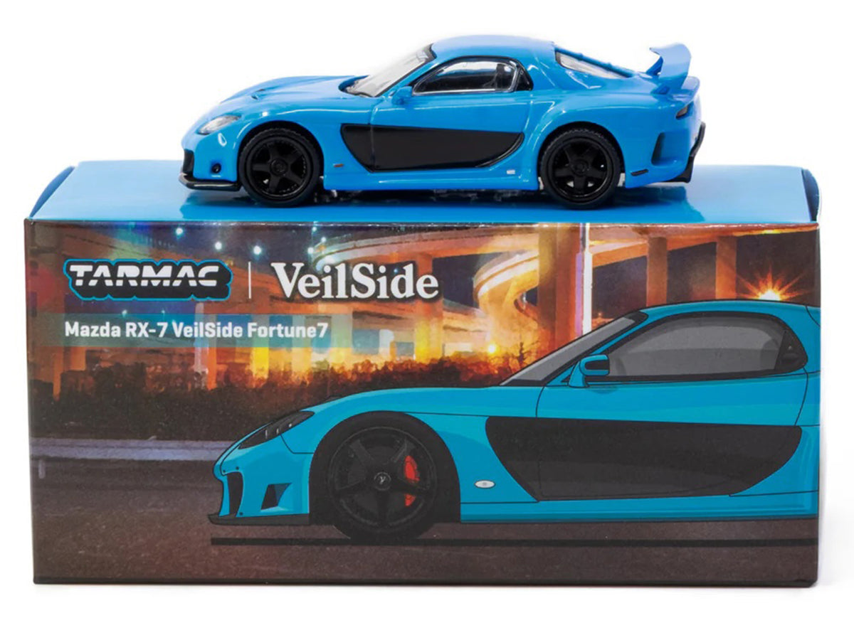 Mazda RX-7 "VeilSide Fortune7" RHD (Right Hand Drive) Blue "Global64" Series 1/64 Diecast Model Car