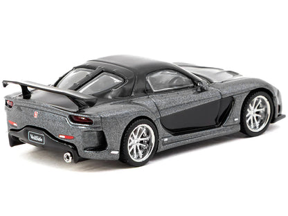 Mazda RX-7 "VeilSide Fortune7" RHD (Right Hand Drive) Gray Metallic and Black "Global64" Series 1/64 Diecast Model Car