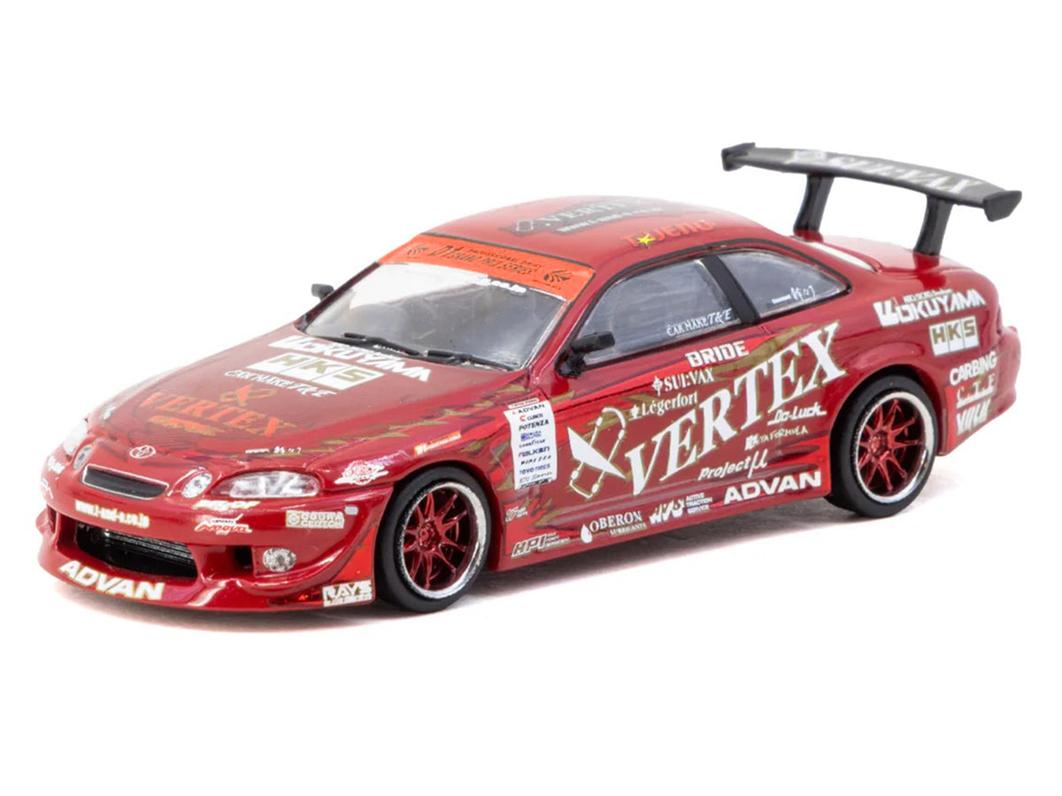 Toyota VERTEX Ridge TE3005 Soarer RHD (Right Hand Drive) Red Metallic with Graphics and Tarmac Cards "Global64" Series 1/64 Diecast Model Car