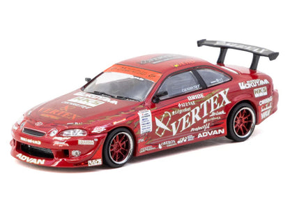 Toyota VERTEX Ridge TE3005 Soarer RHD (Right Hand Drive) Red Metallic with Graphics and Tarmac Cards "Global64" Series 1/64 Diecast Model Car