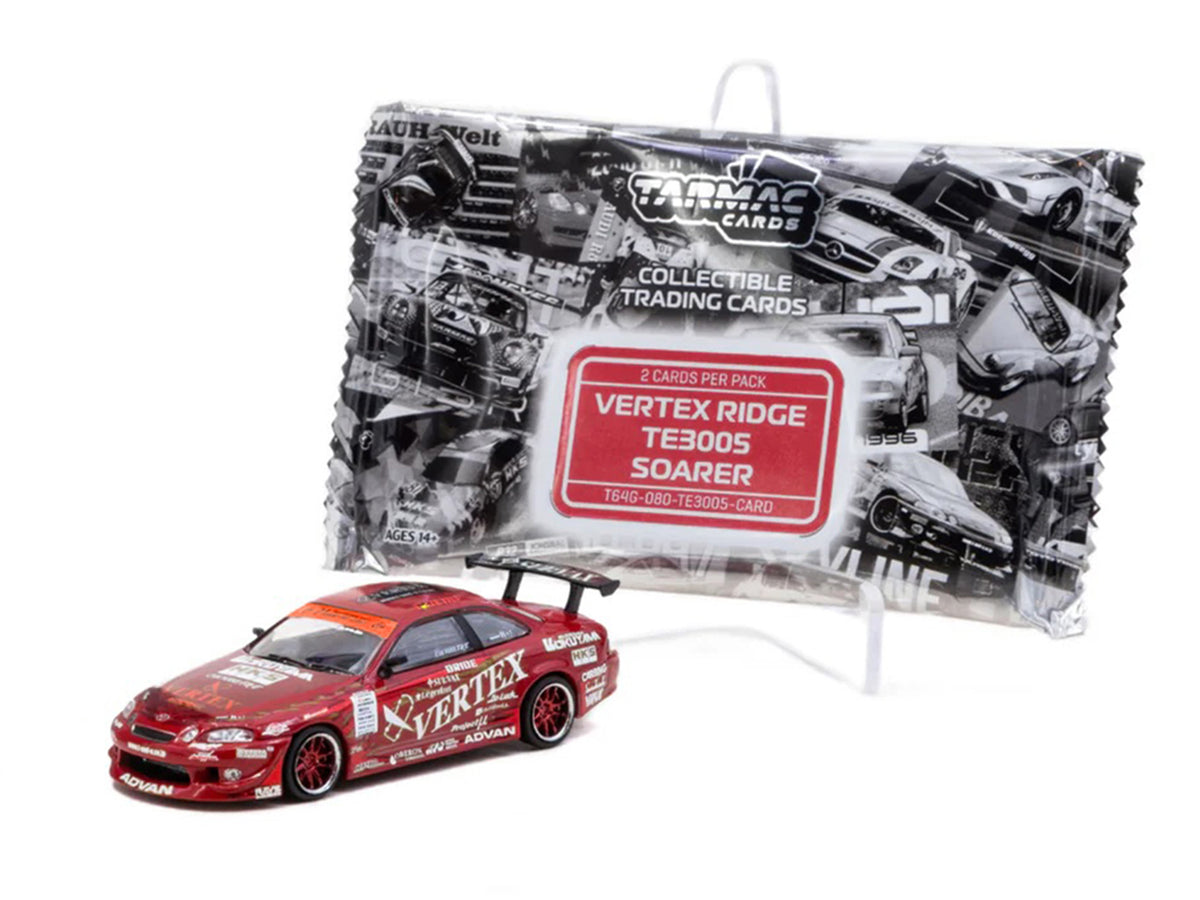 Toyota VERTEX Ridge TE3005 Soarer RHD (Right Hand Drive) Red Metallic with Graphics and Tarmac Cards "Global64" Series 1/64 Diecast Model Car