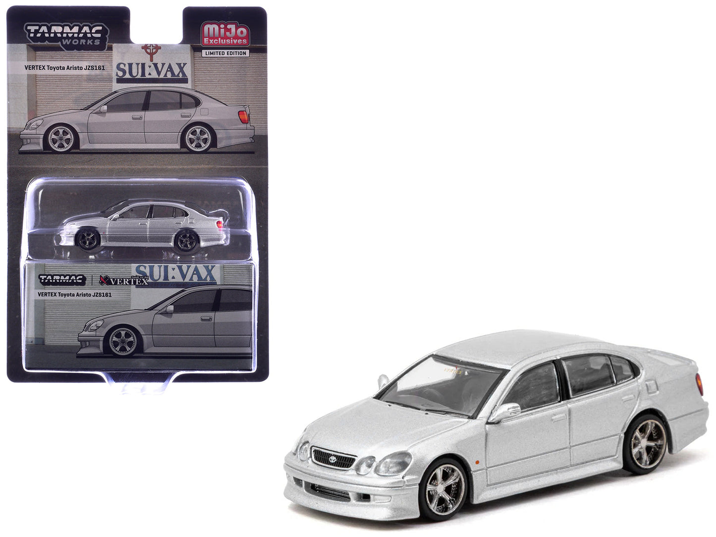 Toyota Vertex Aristo JZS161 RHD (Right Hand Drive) Silver Metallic "Global64" Series 1/64 Diecast Model Car