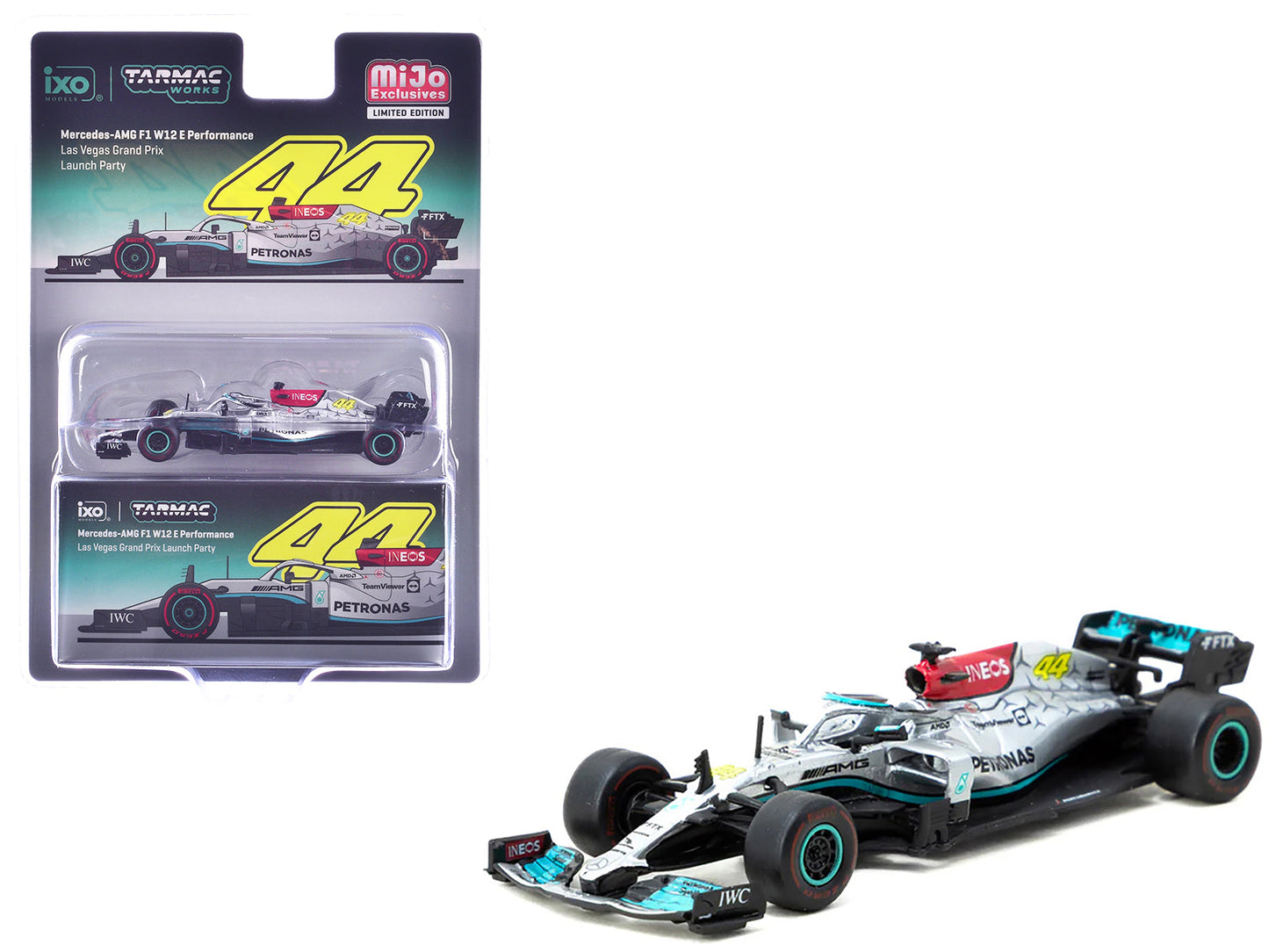Mercedes-AMG F1 W12 E Performance Formula One F1 "Las Vegas Grand Prix Launch Party" "Global64" Series 1/64 Diecast Model Car