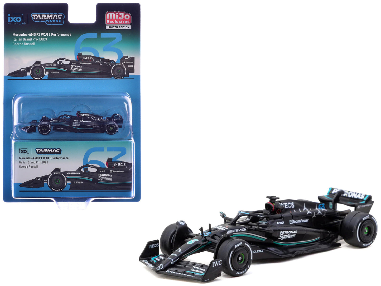Mercedes-AMG F1 W14 E Performance #63 George Russell Formula One F1 "Italian GP" (2023) "Global64" Series 1/64 Diecast Model Car