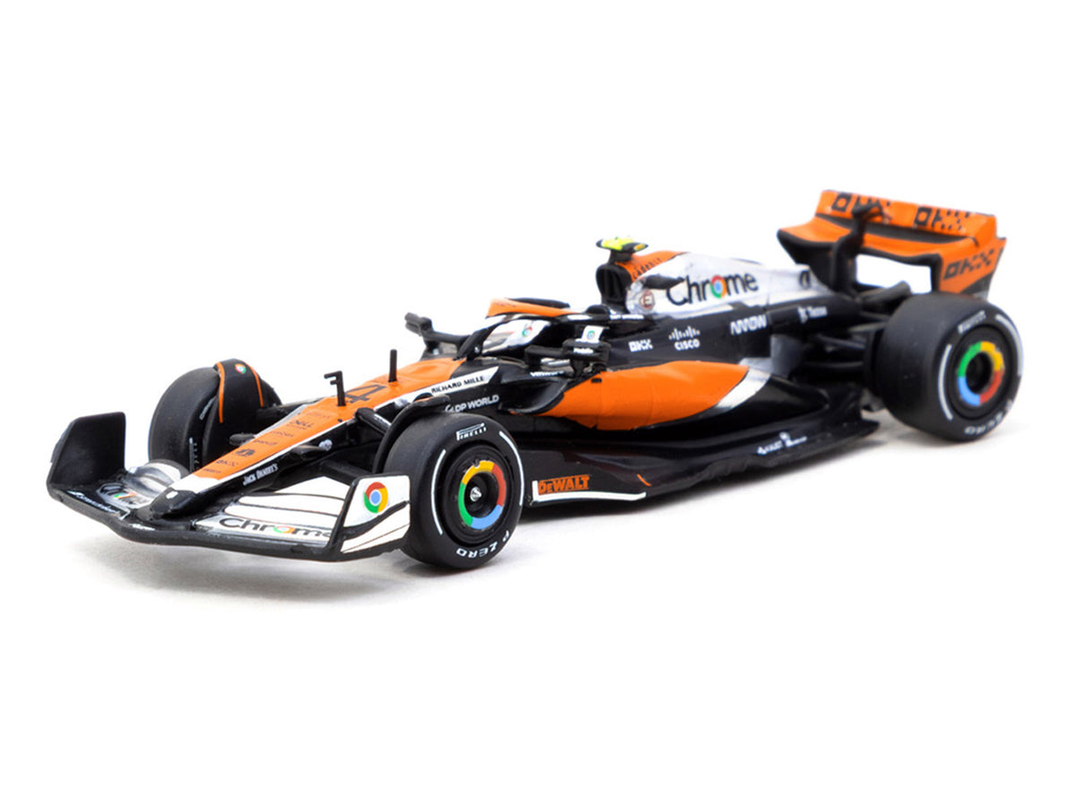 McLaren MCL60 #4 Lando Norris 2nd Place Formula One F1 "British GP" (2023) with Pitboards "Global64" Series 1/64 Diecast Model Car