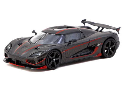 Koenigsegg Agera RS Black Carbon with Red Accents "Global64" Series 1/64 Diecast Model Car