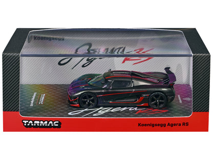Koenigsegg Agera RS Black Carbon with Red Accents "Global64" Series 1/64 Diecast Model Car