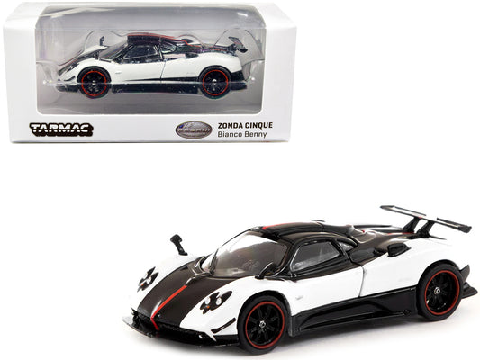 Pagani Zonda Cinque Bianco Benny White and Black "Global64" Series 1/64 Diecast Model Car