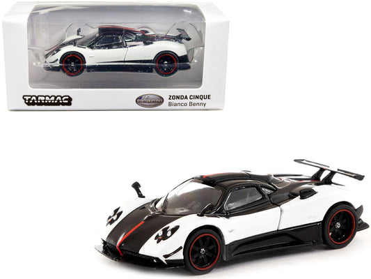 Pagani Zonda Cinque Bianco Benny White and Black "Global64" Series 1/64 Diecast Model Car