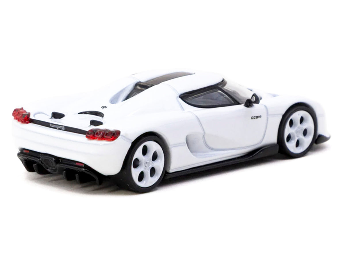 Koenigsegg CC850 White with Tarmac Cards "Global64" Series 1/64 Diecast Model