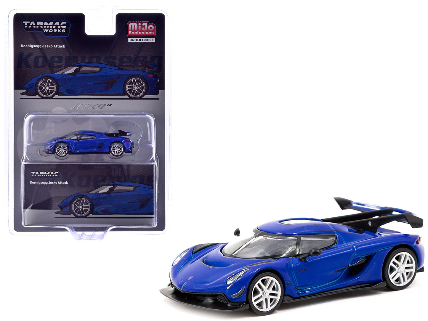 Koenigsegg Jesko Attack Blue Metallic "Global64" Series 1/64 Diecast Model