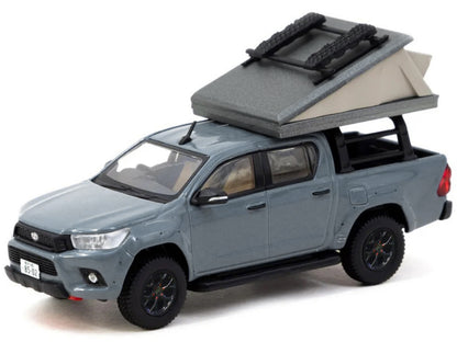 Toyota Hilux Pickup Truck RHD (Right Hand Drive) Gray with Camping Equipment "Road64" Series 1/64 Diecast Model Car