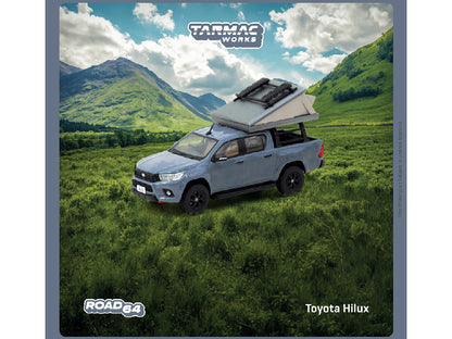 Toyota Hilux Pickup Truck RHD (Right Hand Drive) Gray with Camping Equipment "Road64" Series 1/64 Diecast Model Car
