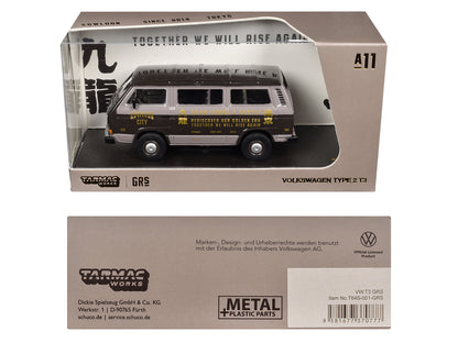 Volkswagen Type 2 T3 GRS Van "Kowloon City - Growthring and Supply" Brown Two-Tone "Collab64" Series 1/64 Diecast Model Car