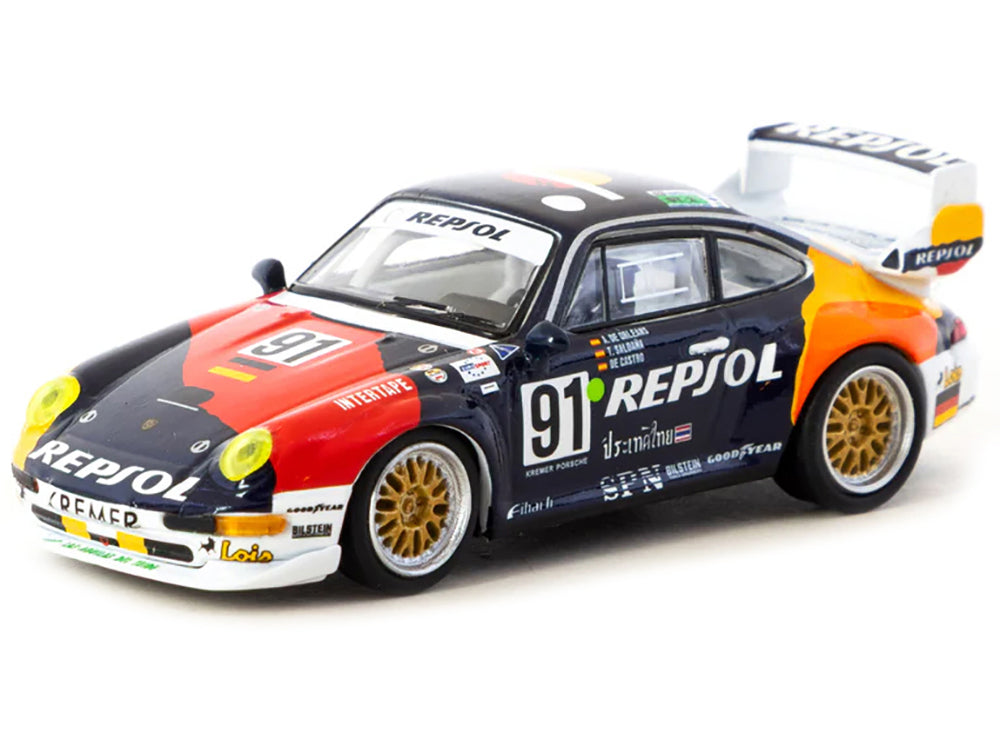 Porsche 911 GT2 #91 Tomas Saldana - Miguel Angel de Castro - Prince Alfonso de Orleans-Borbon "Kremer Racing - Repsol" "24 Hours of Le Mans" (1995) "Collab64" Series 1/64 Diecast Model Car