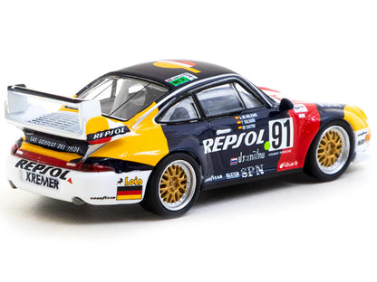 Porsche 911 GT2 #91 Tomas Saldana - Miguel Angel de Castro - Prince Alfonso de Orleans-Borbon "Kremer Racing - Repsol" "24 Hours of Le Mans" (1995) "Collab64" Series 1/64 Diecast Model Car
