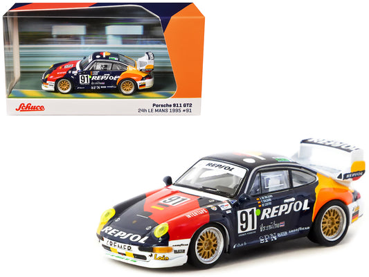 Porsche 911 GT2 #91 Tomas Saldana - Miguel Angel de Castro - Prince Alfonso de Orleans-Borbon "Kremer Racing - Repsol" "24 Hours of Le Mans" (1995) "Collab64" Series 1/64 Diecast Model Car
