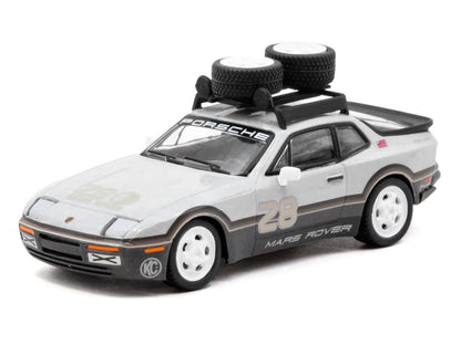 Porsche "GRAMS28 Mars Rover" 944 #28 Gray and Brown with Roof Rack "Collab64" Series 1/64 Diecast Model Car