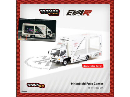 Mitsubishi Fuso Canter Mobile Display Truck RHD (Right Hand Drive) "EVA Racing" White with Graphics "Truck64" Series 1/64 Diecast Model Car