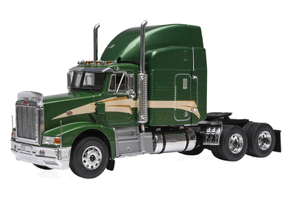 1998 Peterbilt 377 A/E Truck Tractor Green Metallic with Beige Stripes 1/43 Diecast Model