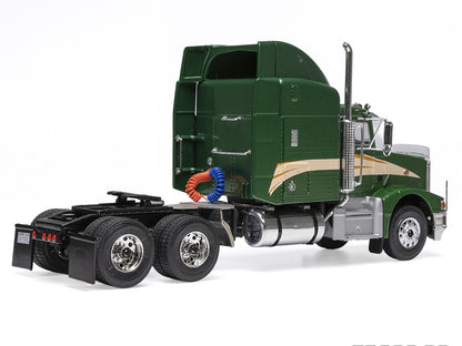 1998 Peterbilt 377 A/E Truck Tractor Green Metallic with Beige Stripes 1/43 Diecast Model
