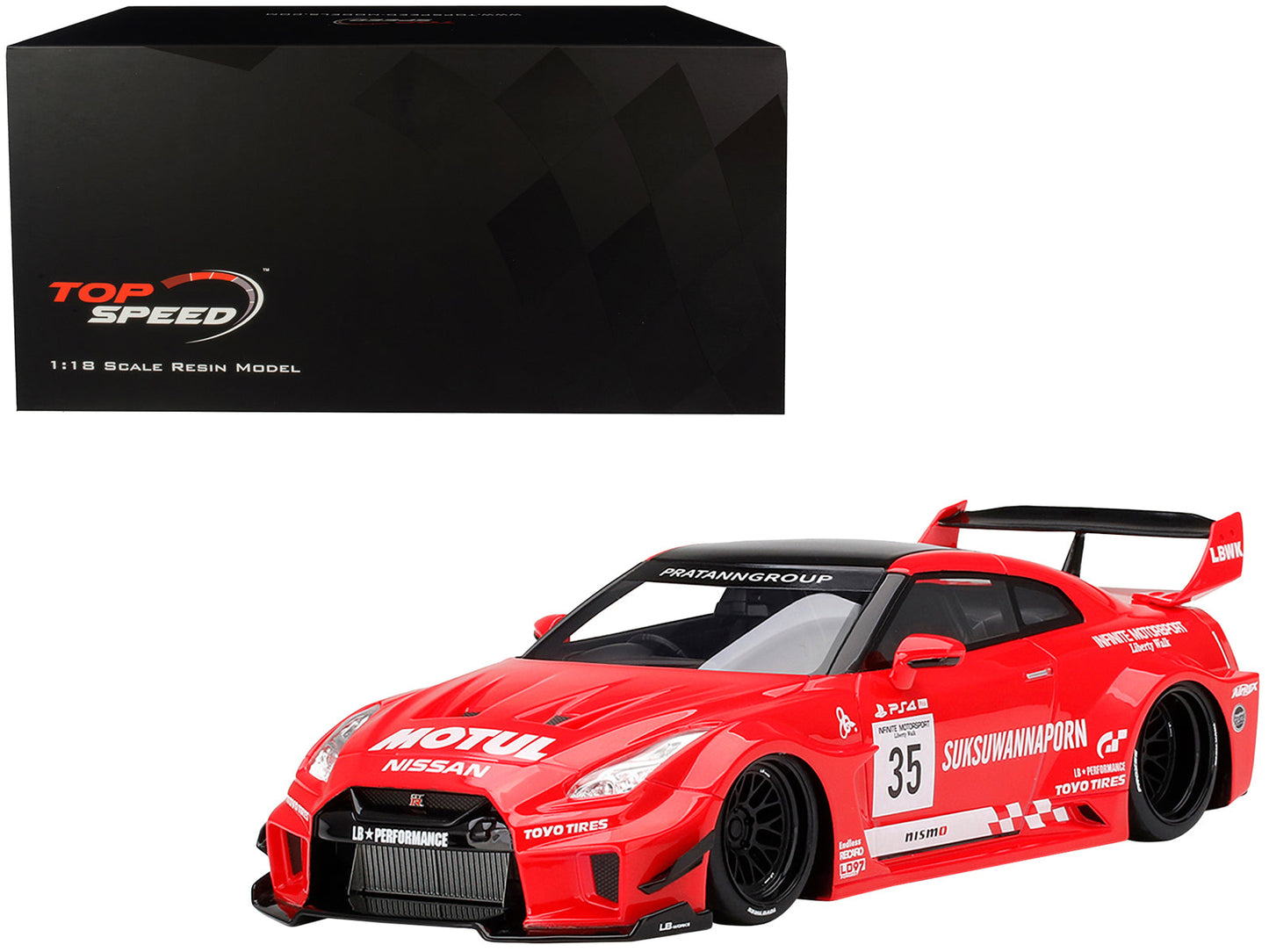 Nissan 35GT-RR Ver. 1 LB-Silhouette WORKS GT RHD (Right Hand Drive) #35 Infinite Motorsport 1/18 Model Car