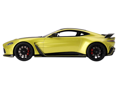 2022 Aston Martin V12 Vantage RHD (Right Hand Drive) Cosmopolitan Yellow with Black Hood and Top 1/18 Model Car