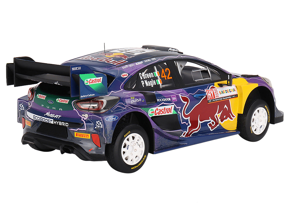 Ford Puma Rally1 #42 Craig Breen - Paul Nagle "M-Sport Ford WRT" 2nd Place "Rally Italia Sardegna" (2022) 1/18 Model Car