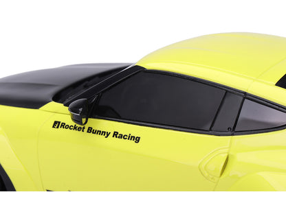Nissan Z (RZ34) "Pandem" Ikazuchi Yellow with Matt Black Hood 1/18 Model Car