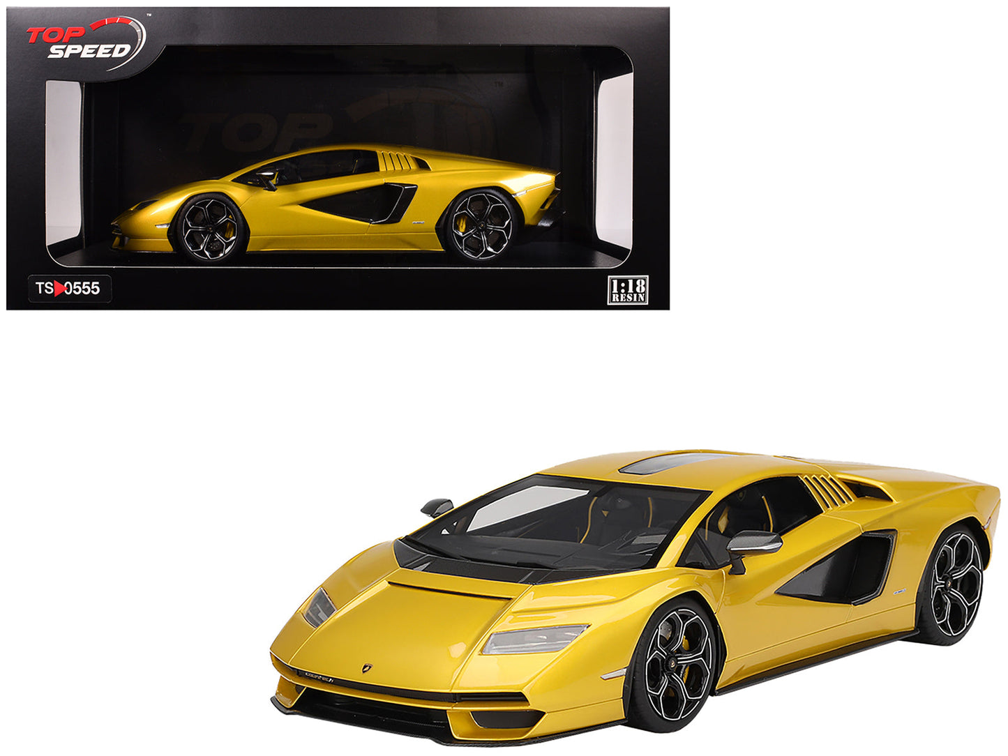 Lamborghini Countach LPI 800-4 New Giallo Orion Gold Metallic 1/18 Model Car