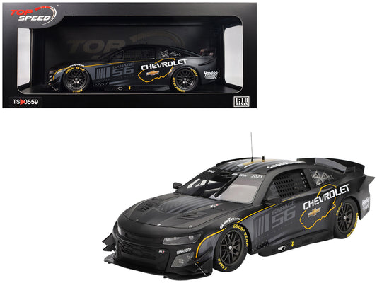 Chevrolet Camaro ZL1 #24 "Hendrick Motorsports Test Car" Matt Black with Graphics 1/18 Model Car