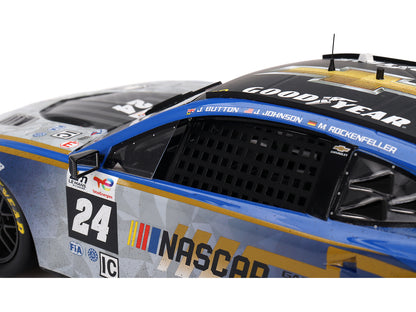 Chevrolet Camaro ZL1 #24 Jenson Button - Jimmie Johnson - Mike Rockenfeller (Post-Race Weathered Version) "Hendrick Motorsports - NASCAR Next Gen Garage 56" Innovative "24 Hours of Le Mans" (2023) 1/18 Model Car