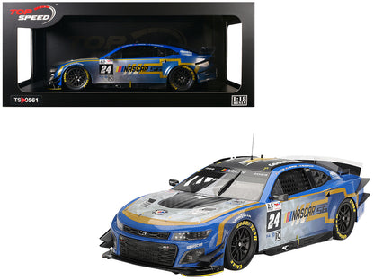 Chevrolet Camaro ZL1 #24 Jenson Button - Jimmie Johnson - Mike Rockenfeller (Post-Race Weathered Version) "Hendrick Motorsports - NASCAR Next Gen Garage 56" Innovative "24 Hours of Le Mans" (2023) 1/18 Model Car