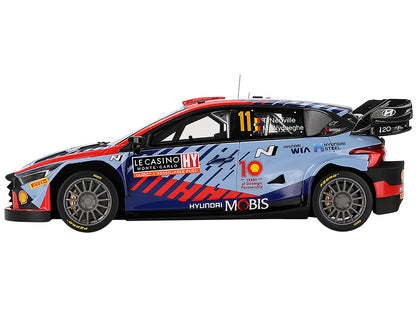 Hyundai i20 N Rally1 Hybrid #11 Thierry Neuville - Martijn Wydaeghe "Hyundai Shell Mobis WRT"  Winner WRC "Monte Carlo Rally" (2024) 1/18 Model Car