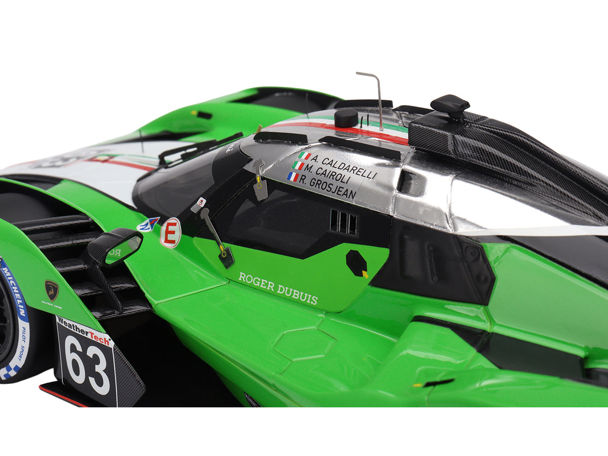 Lamborghini SC63 #63 Matteo Cairoli - Andrea Caldarelli - Romain Grosjean "Iron Lynx" IMSA "12 Hours of Sebring" (2024) 1/18 Model Car