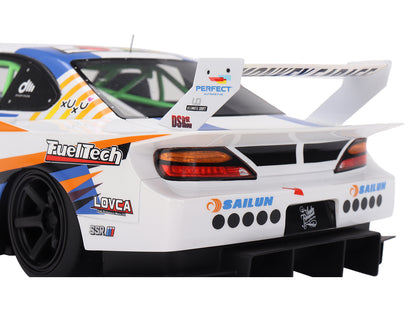 Nissan LB-Super Silhouette S15 SILVIA #555 Yukio Fausto "Formula Drift Japan" (2023) 1/18 Model Car
