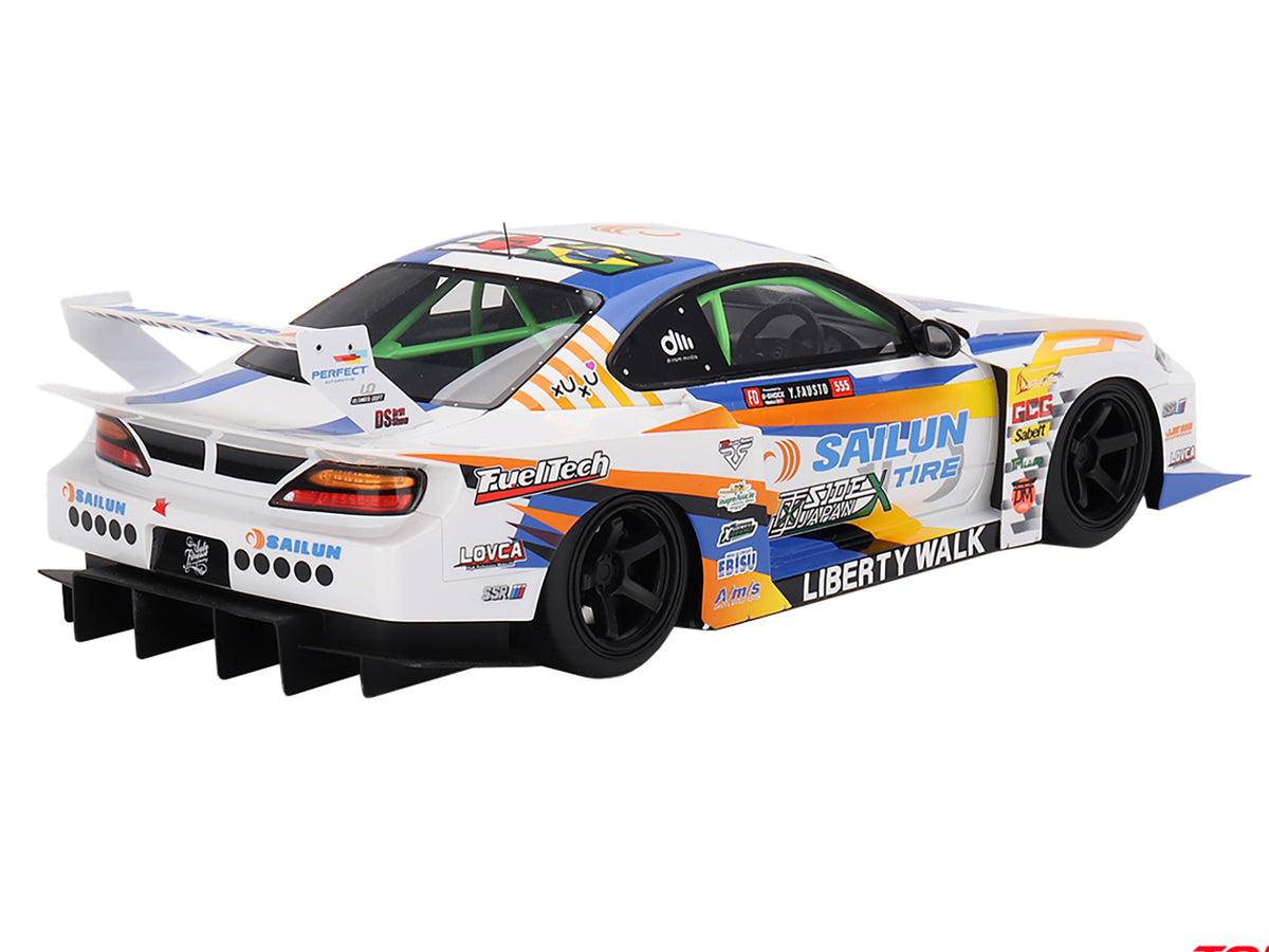 Nissan LB-Super Silhouette S15 SILVIA #555 Yukio Fausto "Formula Drift Japan" (2023) 1/18 Model Car