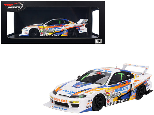 Nissan LB-Super Silhouette S15 SILVIA #555 Yukio Fausto "Formula Drift Japan" (2023) 1/18 Model Car