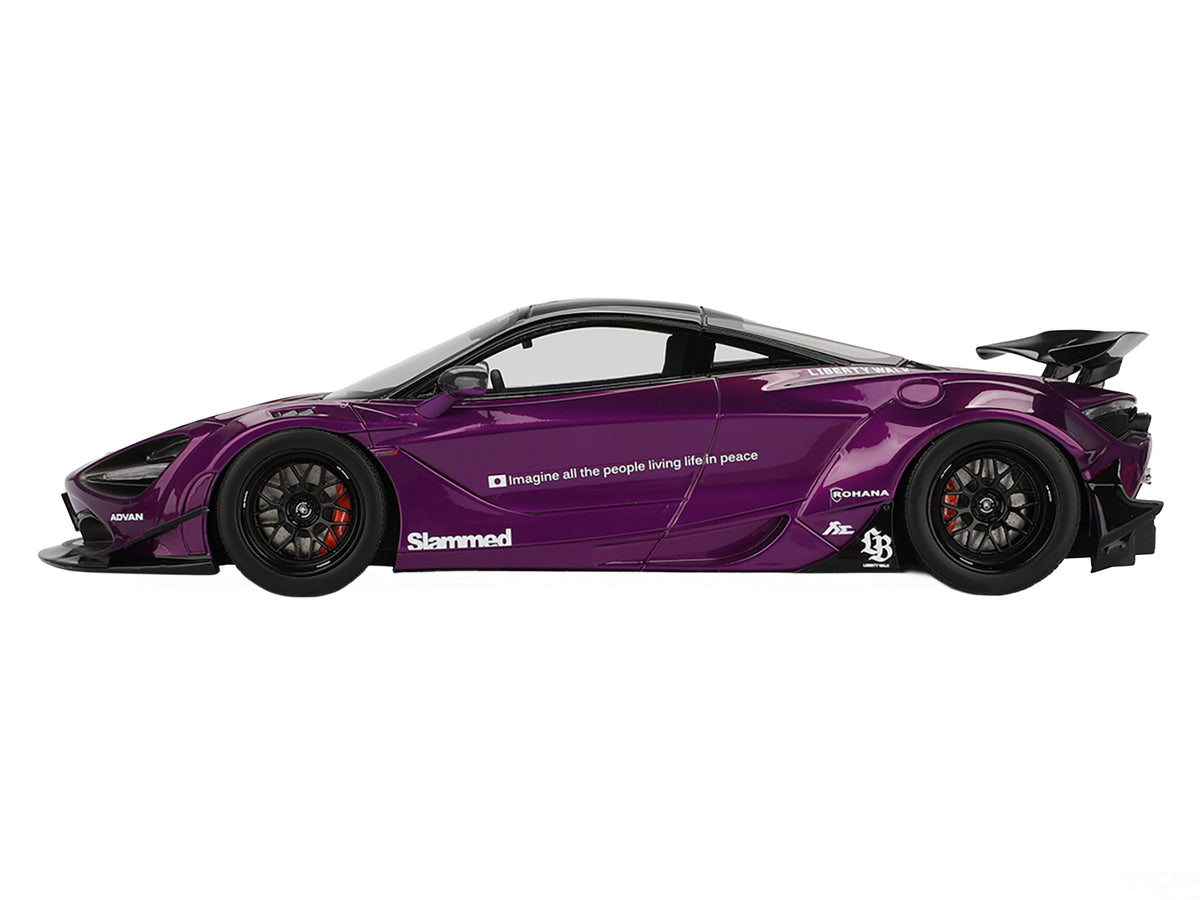 McLaren 720S "LB-Works" Purple Metallic with Black Top 1/18 Model Car