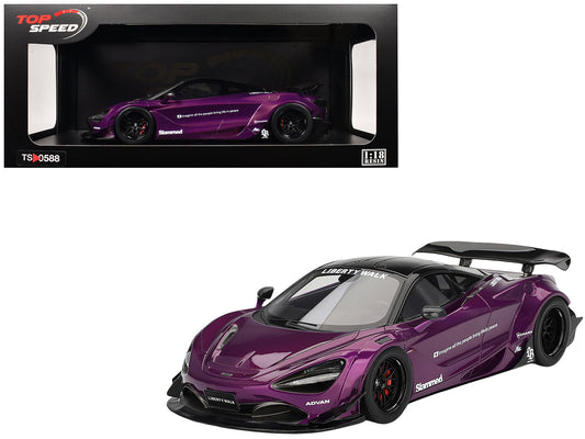 McLaren 720S "LB-Works" Purple Metallic with Black Top 1/18 Model Car