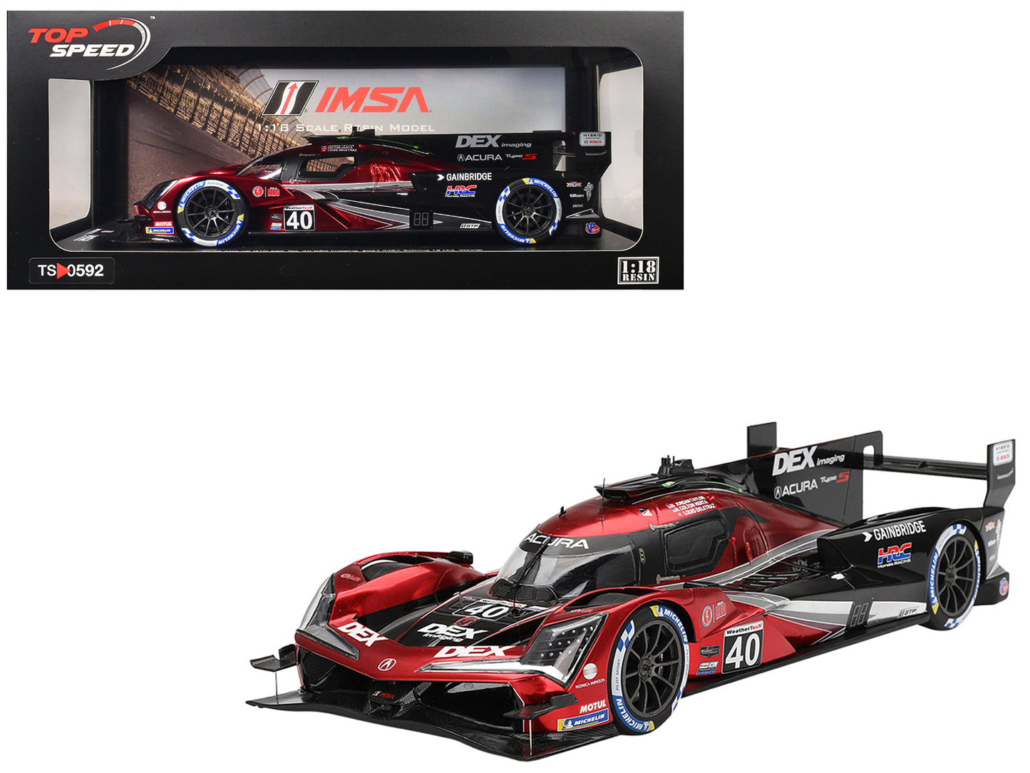 Acura ARX-06 GTP #40 Louis Deletraz - Colton Herta - Jordan Taylor "Wayne Taylor Racing with Andretti" Winner "12 Hours of Sebring" (2024) 1/18 Model Car