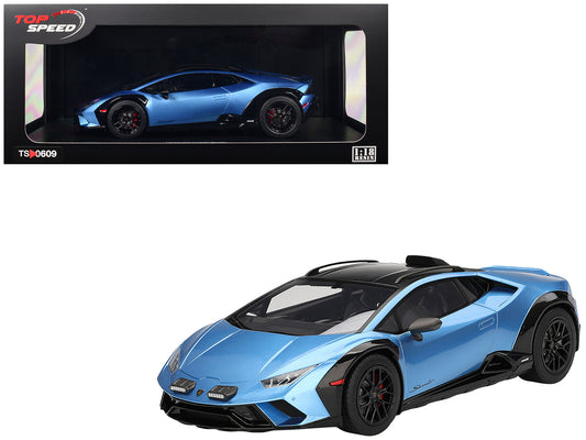 Lamborghini Huracan Sterrato Blu Aegir Blue Metallic with Matt Black Top 1/18 Model Car