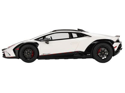 Lamborghini Huracan Sterrato Bianco Asopo White with Matt Black Top and Red Stripes 1/18 Model Car
