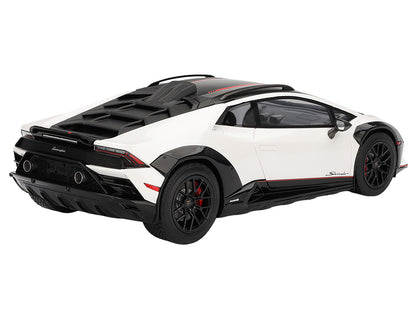 Lamborghini Huracan Sterrato Bianco Asopo White with Matt Black Top and Red Stripes 1/18 Model Car