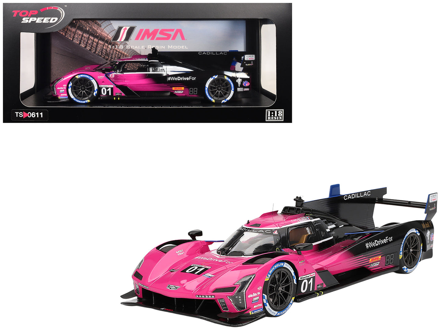 Cadillac V-Series.R #01 Sebastien Bourdais - Scott Dixon - Renger van der Zande "Cadillac Racing" Winner IMSA "Petit Le Mans" (2024) 1/18 Model Car